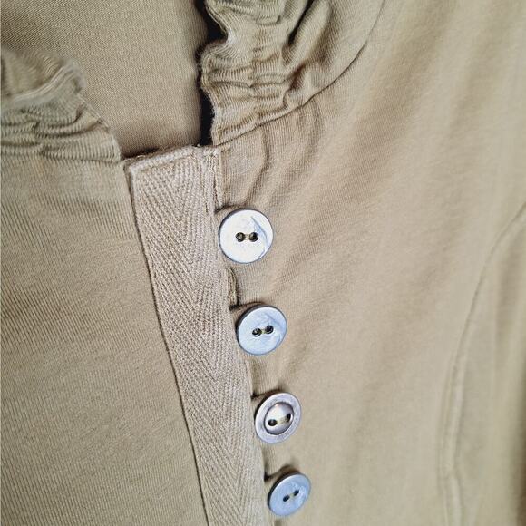 Neon Buddha Military Jacket Small Green Metal Buttons Stretch Jersey Lagenlook - Picture 6 of 7